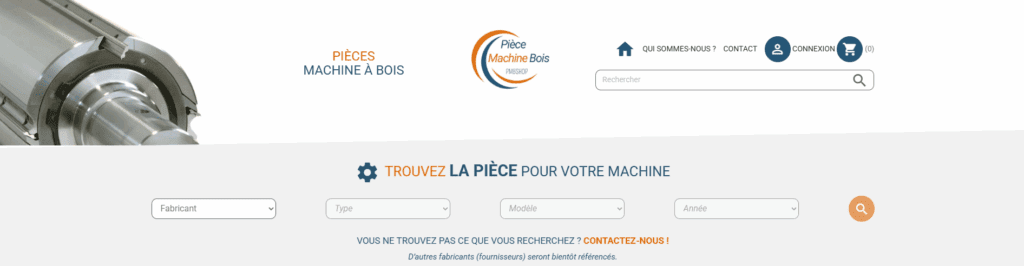 trouver la ou les pièces détachées de votre machine à bois sur le site piecemachinebois.com